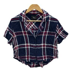Rails Blue/Red/White‎ Button-Up Plaid Pajama Top Women's M Super Soft